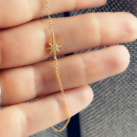 24k Gold Vermeil Celestial Dainty Bracelet - Picture 7 of 7